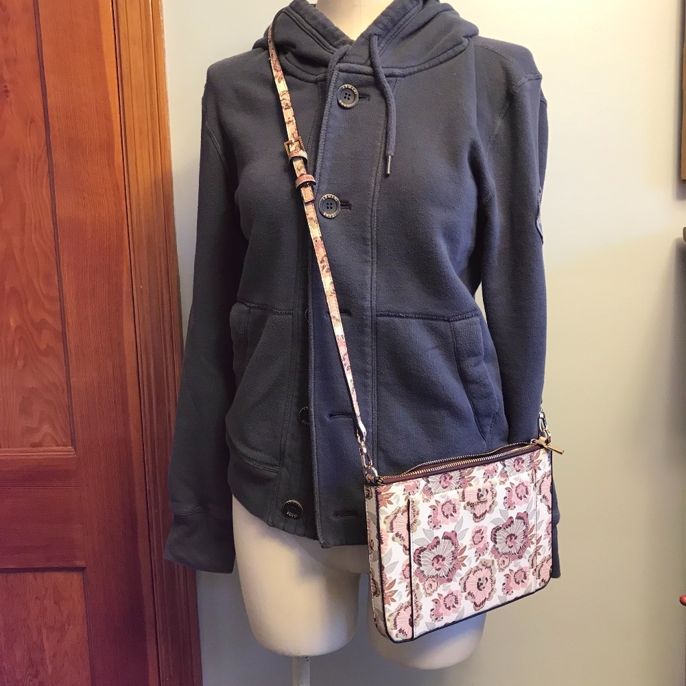 Parfois floral & leaves slim crossbody bag